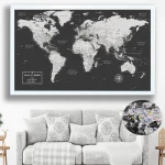 Executive Push Pin World Map - Image 3
