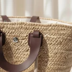 Straw and Leather Handbag - Image 5