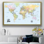 Atlas World Map with Push Pins