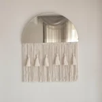 Half-Circle Mirror 50 cm with Macramé Wall Hanging