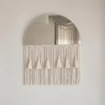 Half-Circle Mirror 50 cm with Macramé Wall Hanging - Image 2
