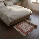 Red Sheep Wool Bedside Carpet - Image 2