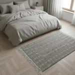 Gray Camel Wool Bedside Carpet - Image 3