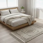 White Sheep Wool Bedside Carpet - Image 3