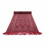 Handcrafted Red Wool Carpet - Image 2