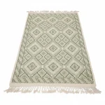 Green Sheep Wool Bedside Carpet - Image 2