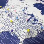Navy Blue World Map with Push Pins - Image 9