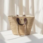 Straw and Leather Handbag