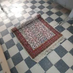 Red Sheep Wool Bedside Carpet