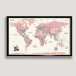Pink Push Pin World Map - Image 6