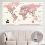 Pink Push Pin World Map - Image 2