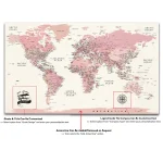 Pink Push Pin World Map - Image 7