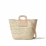 Straw and Leather Handbag - Image 2