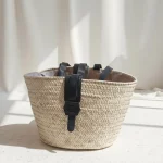 Straw and Leather Handbag