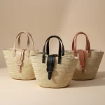 Straw and Leather Handbag - Image 2
