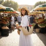 Straw and Leather Handbag - Image 5