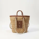 Straw and Leather Handbag - Image 2