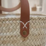 Straw and Leather Handbag - Image 5