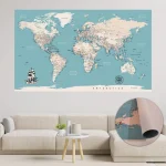 Turquoise Push Pin World Map - Image 5