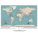 Turquoise Push Pin World Map - Image 6