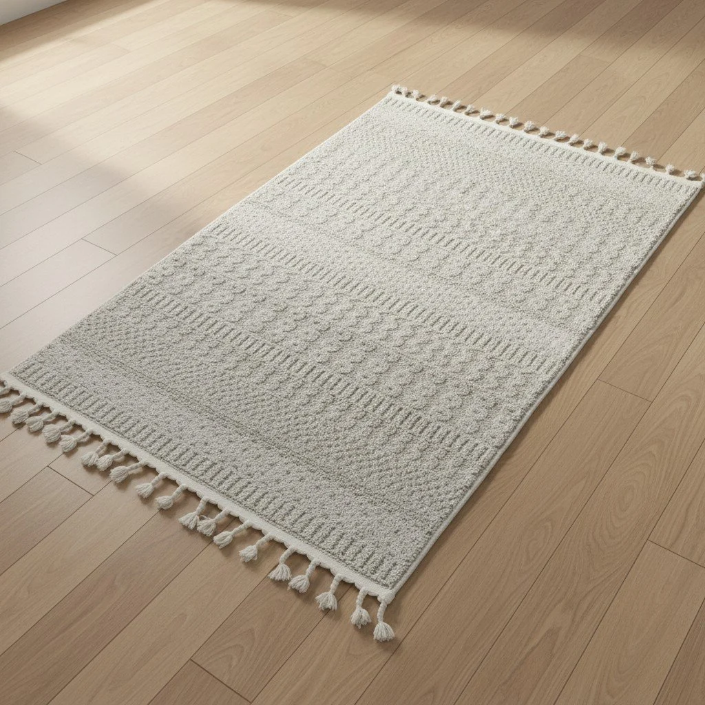 rug1_1 Berber-Inspired Cotton & Polyester Rug (110x80 cm) - Image 1